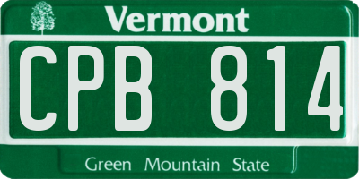 VT license plate CPB814