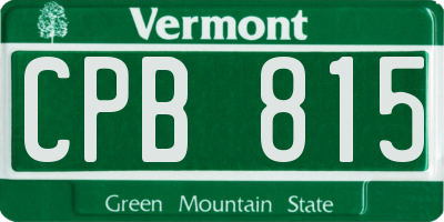 VT license plate CPB815