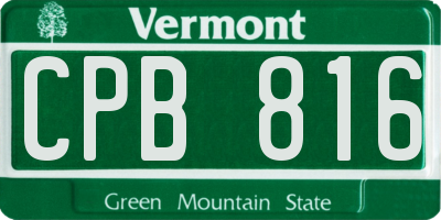 VT license plate CPB816