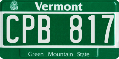 VT license plate CPB817