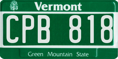 VT license plate CPB818