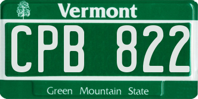 VT license plate CPB822