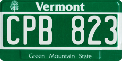 VT license plate CPB823