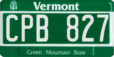 VT license plate CPB827