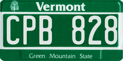 VT license plate CPB828