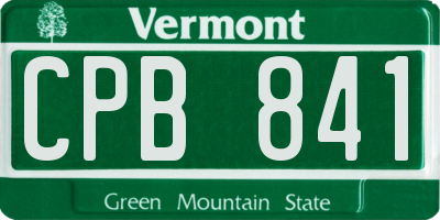 VT license plate CPB841