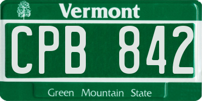 VT license plate CPB842