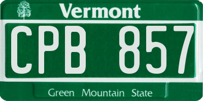 VT license plate CPB857