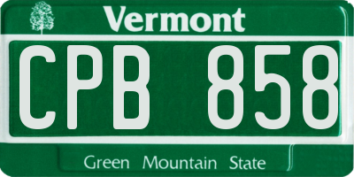 VT license plate CPB858