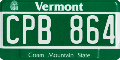 VT license plate CPB864