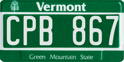 VT license plate CPB867