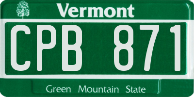 VT license plate CPB871