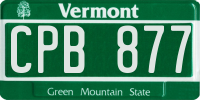 VT license plate CPB877