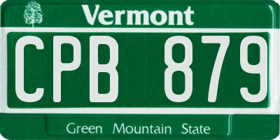 VT license plate CPB879