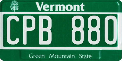 VT license plate CPB880