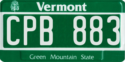 VT license plate CPB883