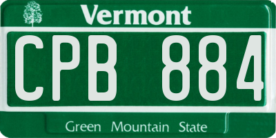 VT license plate CPB884