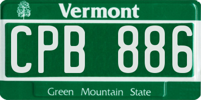 VT license plate CPB886