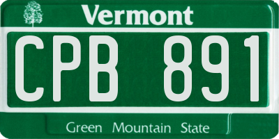 VT license plate CPB891