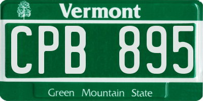 VT license plate CPB895
