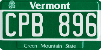 VT license plate CPB896