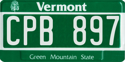 VT license plate CPB897