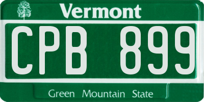 VT license plate CPB899