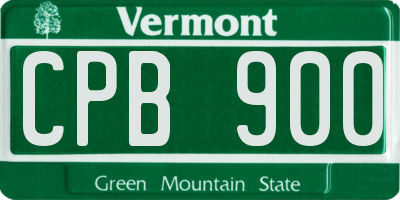 VT license plate CPB900