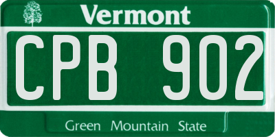 VT license plate CPB902