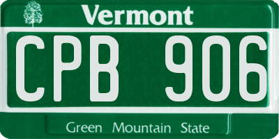 VT license plate CPB906