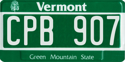 VT license plate CPB907
