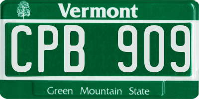 VT license plate CPB909