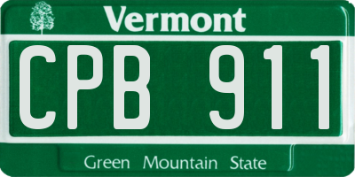 VT license plate CPB911
