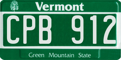 VT license plate CPB912
