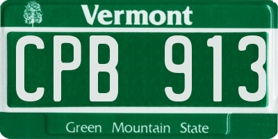 VT license plate CPB913