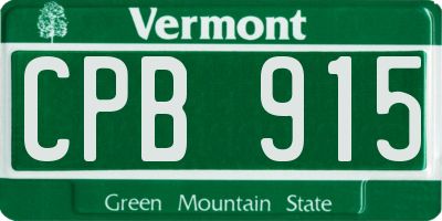 VT license plate CPB915