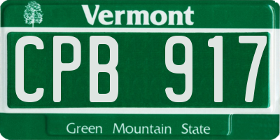 VT license plate CPB917