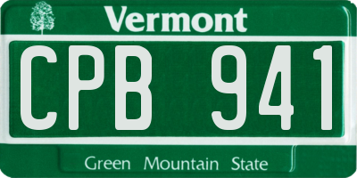 VT license plate CPB941