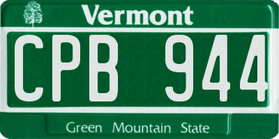 VT license plate CPB944