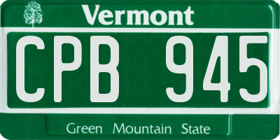 VT license plate CPB945