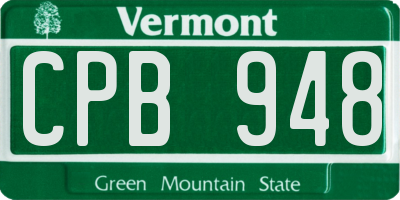 VT license plate CPB948