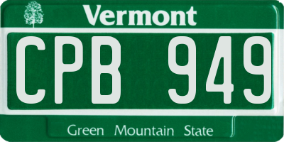VT license plate CPB949