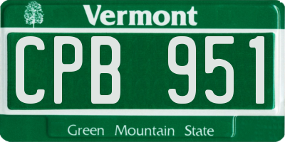 VT license plate CPB951
