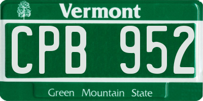 VT license plate CPB952