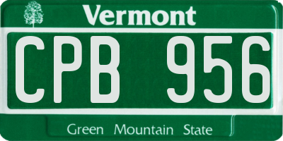 VT license plate CPB956