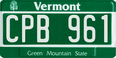 VT license plate CPB961