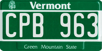 VT license plate CPB963