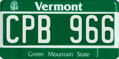 VT license plate CPB966