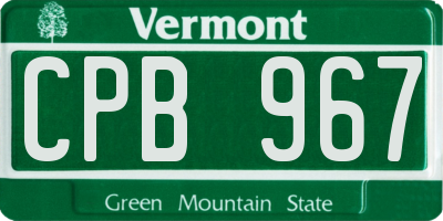 VT license plate CPB967