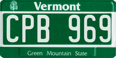 VT license plate CPB969